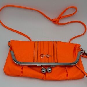 Jessica Simpson Bright Orange Kiss-Lock Crossbody Clutch